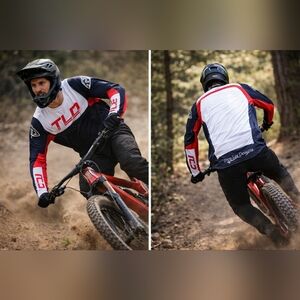 Troy Lee Designs SE Pro Fractura Jersey Men’s Large Navy/Red Motocross MTB Ridin